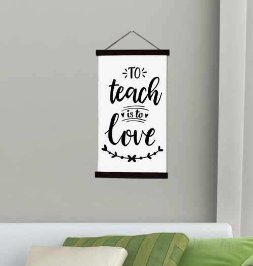Wood & Canvas Wall Hanging School Teacher Love Wall Art Sign