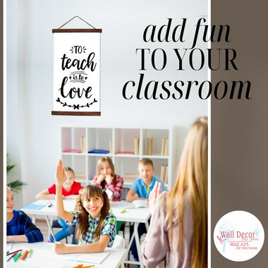 Wood & Canvas Wall Hanging School Teacher To Teach Love Wall Art Sign