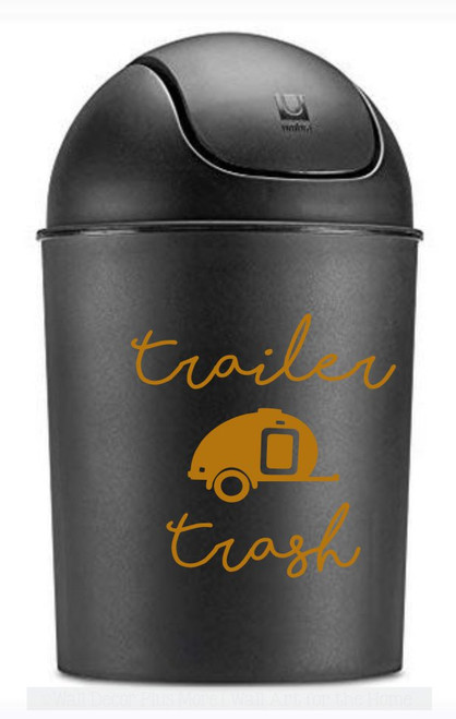 Camper Decals Trailer Trash Sticker Vintage RV Art for Garbage Can-Glossy Copper