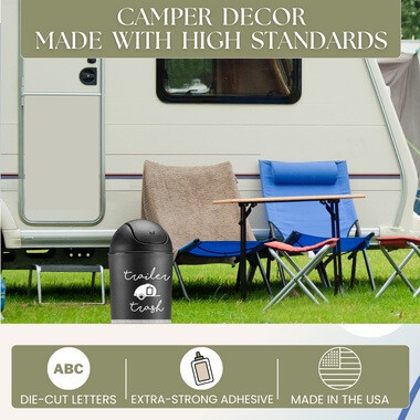 Camper Decals Trailer Trash Sticker Vintage RV Art for Garbage Can