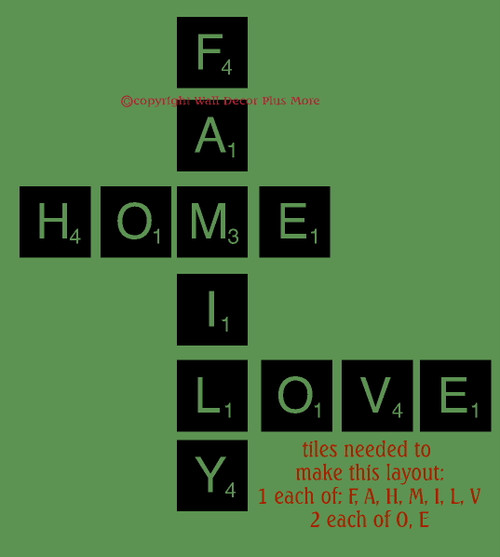 Alphabet Scrabble Tiles Wall Decal Stickers For Home Decor