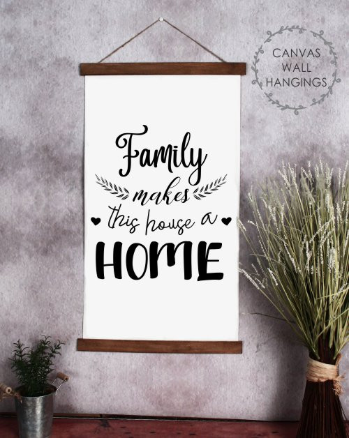 Wood, Canvas Wall Hanging Quote Wall Art Sign Family House a Home Large