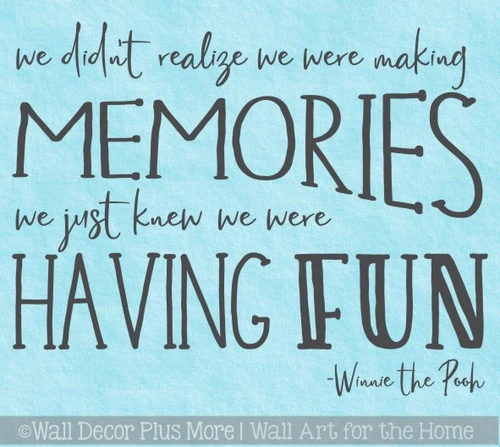 Kids Wall Decor Decal Making Memories Having Fun Playroom Quote Sticker