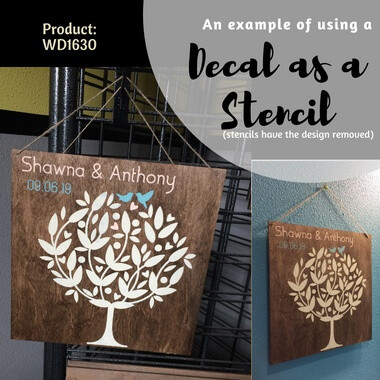 Tree Decal Art Sticker Birds in Branch Couple Names Date Wedding Gift