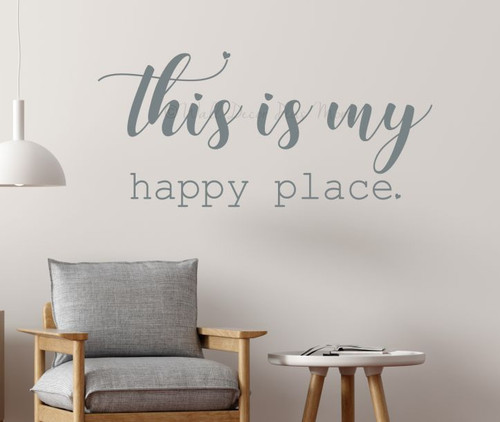 My Happy Place Inspirational Wall Words Vinyl Decal Sticker Home  Storm Gray