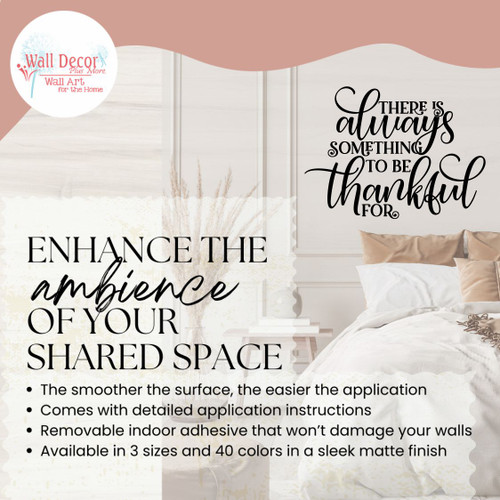 Always Something Be Thankful For Enhance the Ambience of your Shared Space Vinyl Decals for the Kitchen