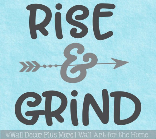 Office Gym Wall Decal Rise Grind Vinyl Lettering Motivational Sticker
