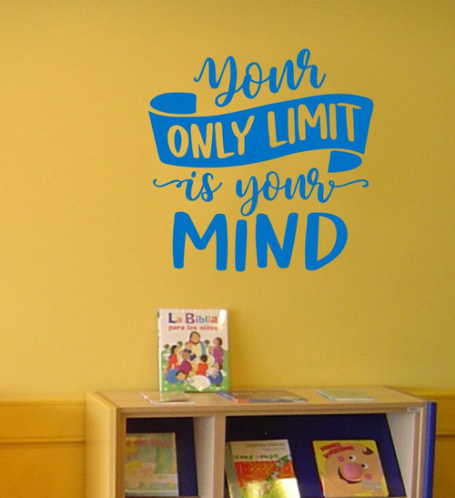 Inspirational Quote Wall Art Only Limit is Your Mind Decal Sticker Decor-Traffic Blue