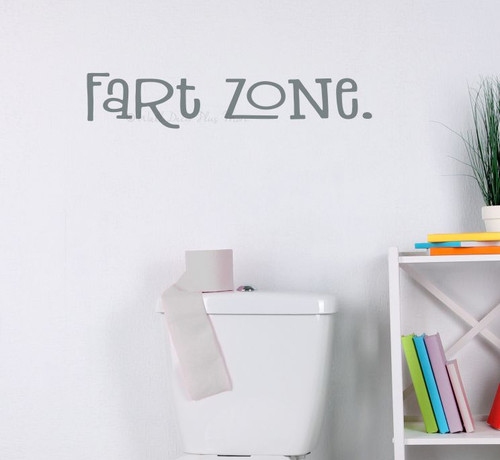 Funny Bathroom Wall Sticker Fart Zone Decal Art Lettering Decor Words Storm Gray