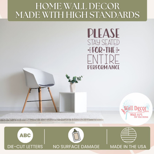 Wall Sticker for Bathroom Stay Seated Entire Performance Decal High Home Standards