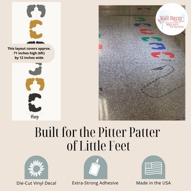 Sensory Path Floor Vinyl Decal Stickers Daycare School Hallway Feet Hop