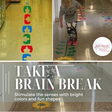 Sensory Path Floor Vinyl Decal Stickers Daycare School Hallway Feet Hop