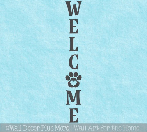 Decal Sticker for Tall Wood Sign Dog Cat Pet Welcome Letters PawPrint