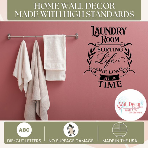 Laundry Room Wall Decal Sorting Life One Load At Time Vinyl Lettering High Standards
