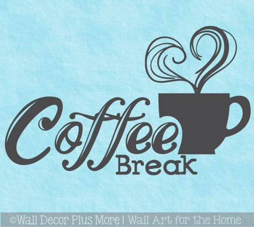 Kitchen Wall Decal Coffee Break Sticker Quotes Decor Vinyl Art Letter