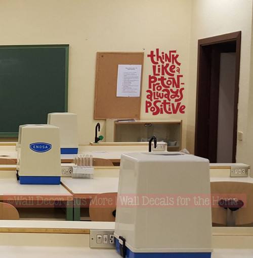 School Wall Decal Think Like Proton Positive Encouraging Words Sticker-Red