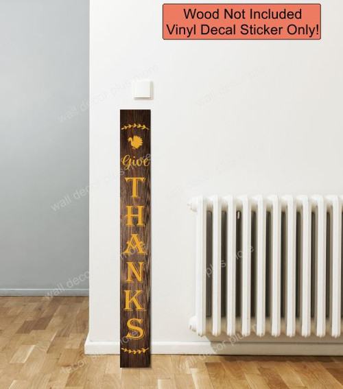 Decal Sticker for Tall Wood Sign Fall Porch Give Thanks Wreath Turkey-4ft
