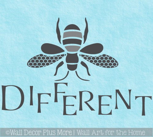Bee Wall Decor Decal Be Different Wall Sticker Vinyl Lettering Room Art