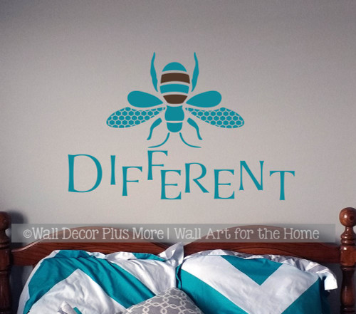 Bee Wall Decor Decal Be Different Wall Sticker Vinyl Lettering