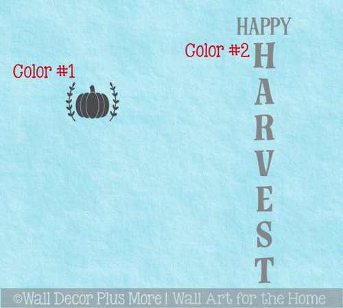 Decal Sticker for Tall Vertical Wood Sign Fall Happy Harvest Pumpkin-2 color package