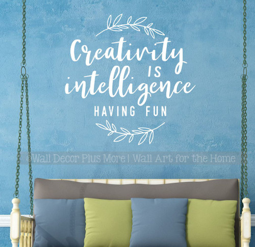 Craft Room Wall Art Decal Creativity Intelligence Fun Decor Quote Sticker-White
