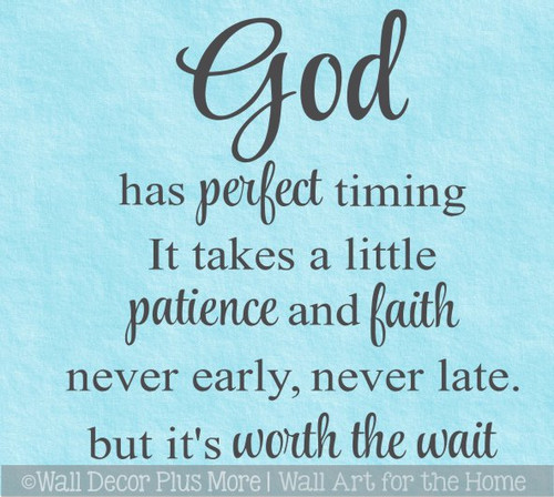 God Has Perfect Timing Religious Christian Wall Art Decal Sticker Quote