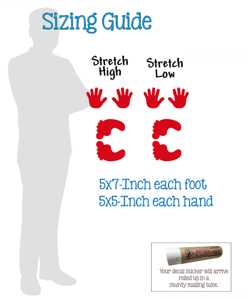 Sensory Path Hallway Floor School Decal Stickers Feet Hands Stretch Sizing