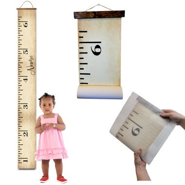 Height Ruler Personalized Child's First Name Canvas Growth Chart 6ft
