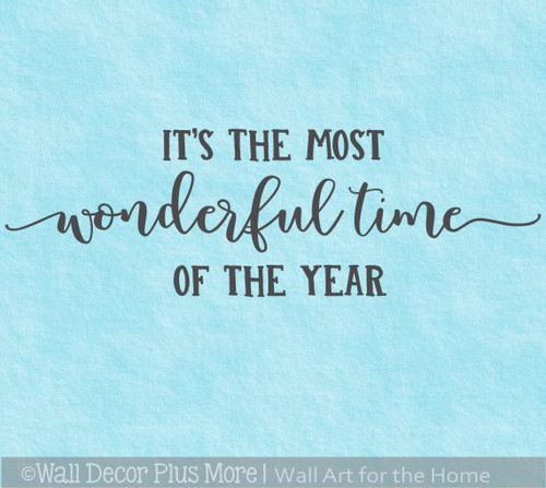 Most Wonderful Time of Year Holiday Wall Decor Sticker Home Decal Words