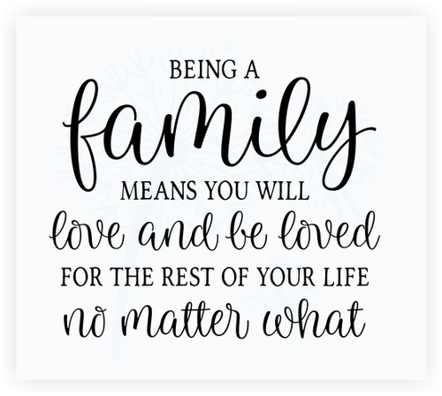 Family Wall Quote Sticker Love Be Loved No Matter What Decal Art Decor — Black cursive text on a white background with a