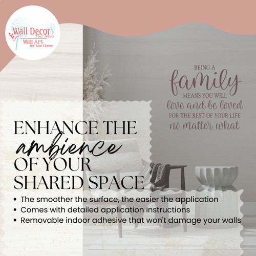 Enhance the Ambience of your Shared Space Family Wall Quote Decal Art Decor-Eggplant
