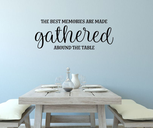 Kitchen Wall Art Decal Memories Gathered Around Table Home Decor Sticker-Black