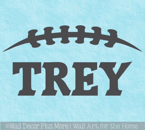 Custom Name Wall Decal Football Laces Boys Decor Sticker Sports Art