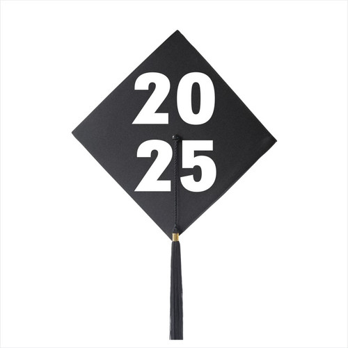 Mortarboard Graduation Cap Decal Sticker Design for Decorating Grad Cap Glossy Class of 2025