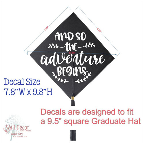 Graduation Hat Decoration Vinyl Decal Sticker for Graduate Mortarboard Leave a little Sparkle Sizing