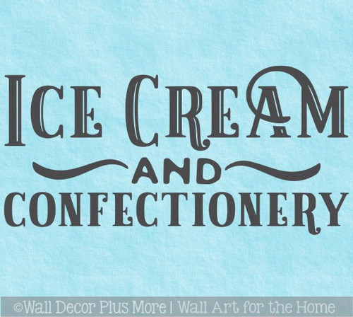 Wall Decal Ice Cream Confectionary Old-Time Lettering Vinyl Sticker Art
