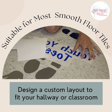 Sensory Path Floor Decal Stickers School Hallway Extra Words Lettering — Colorful floor tiles arranged on a smooth surface