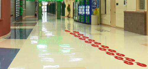 Apple Numbers Sensory Path Floor Decal Stickers for School Hallway Red