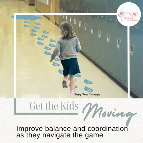 Hop Drop Alphabet Sensory Path Floor Decal Stickers for School Hall get kids moving