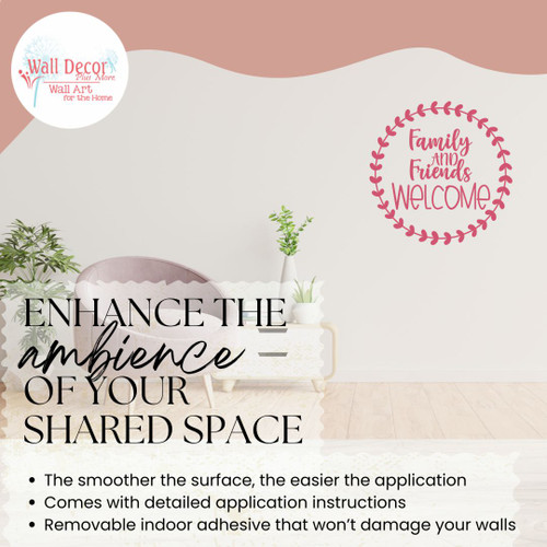 Decal for DIY Wooden Door Sign Family Friends Welcome Stencil or Sticker enhance