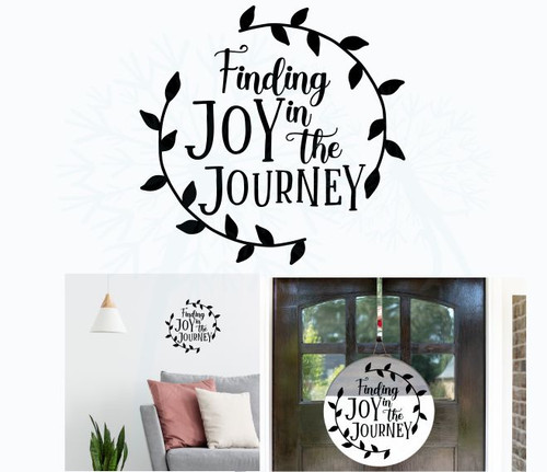 Decal for DIY Circle Wooden Sign Joy in Journey Stencil or Sticker Black