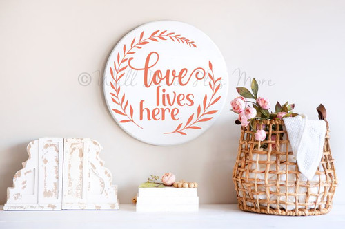 Decal for Round Wood Door Sign Family Friends Welcome Stencil or