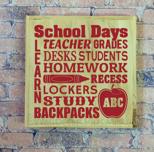 Classroom School Wall Decor Subway Art Words Vinyl Decal Sticker Lettering-Red