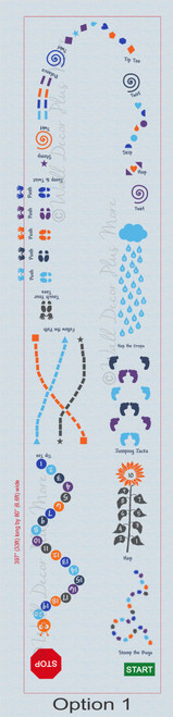 Sensory Path Package Floor Decal Stickers School Hallway Art Layout of Option 1