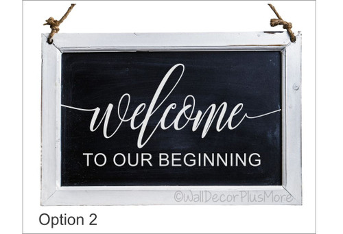 Welcome to our Wedding Beginning Wall Decal Sticker Vinyl Word Lettering-White Option 2