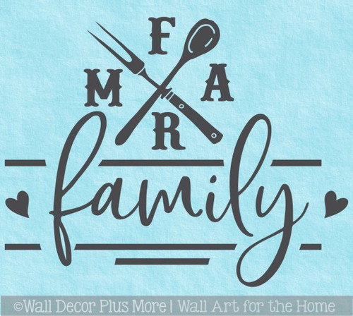 Wall Decal Farm Family Vinyl Lettering Farmhouse Kitchen Decor Sticker