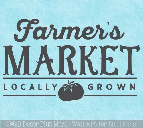Farmers Market Locally Grown Wall Decal Farm Decor Sticker Tomato Art