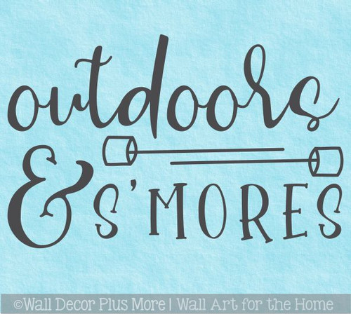 Outdoors S'mores Camper Wall Decal RV Decor Art Sticker Camping Quote