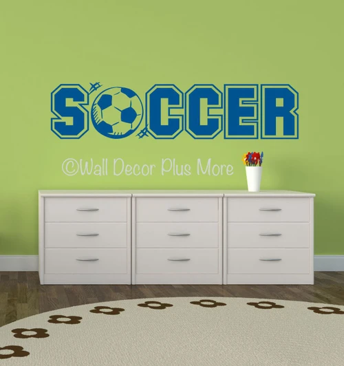 Soccer Sports Wall Decals Stickers for Boys Cool Room Decor