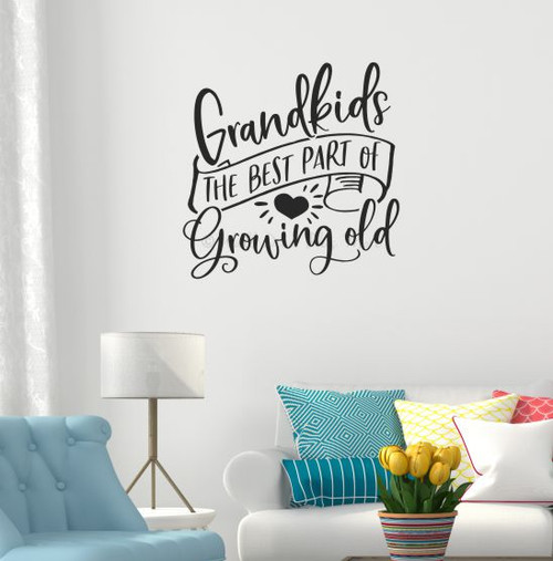 Grandkids Best Part of Growing Old Wall Sticker Decal-Black